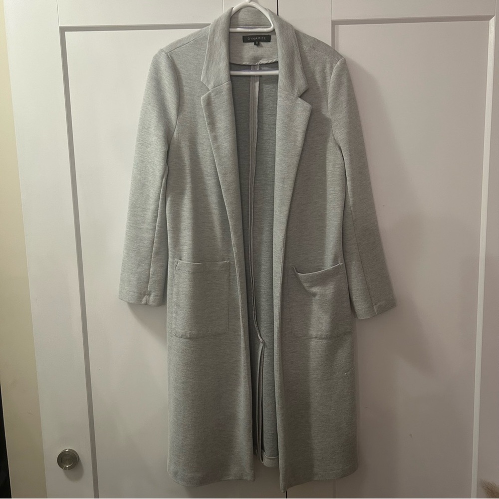 Dynamite Light Gray Longline Coat